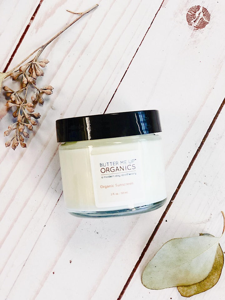 Natural Organic Suns  Block/ Safe Protection/ Non-Nano Zinc Oxide / Sun Protection / Butter Me Up Organics