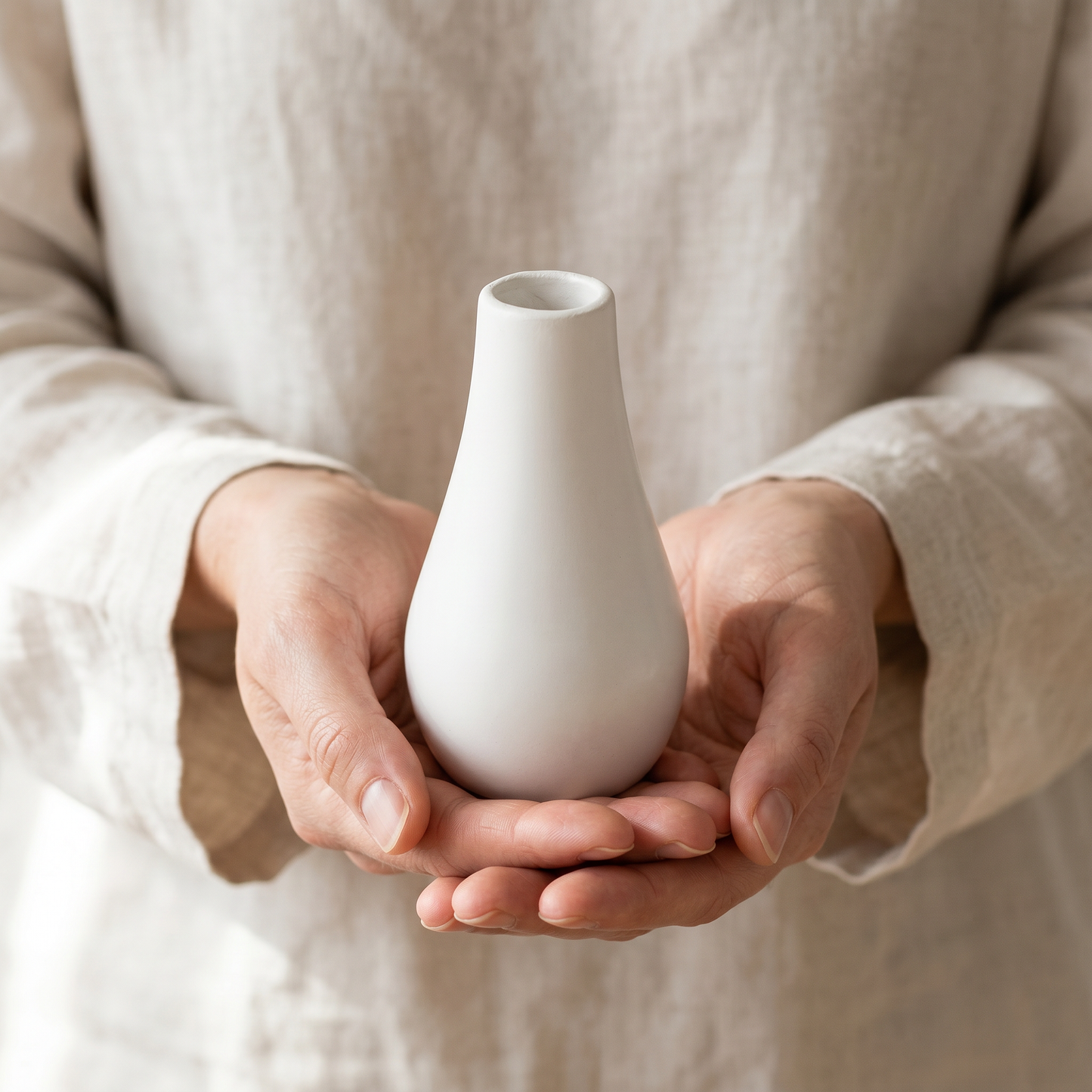 Classic Milk Bottle Vase, Gypsum White 5"