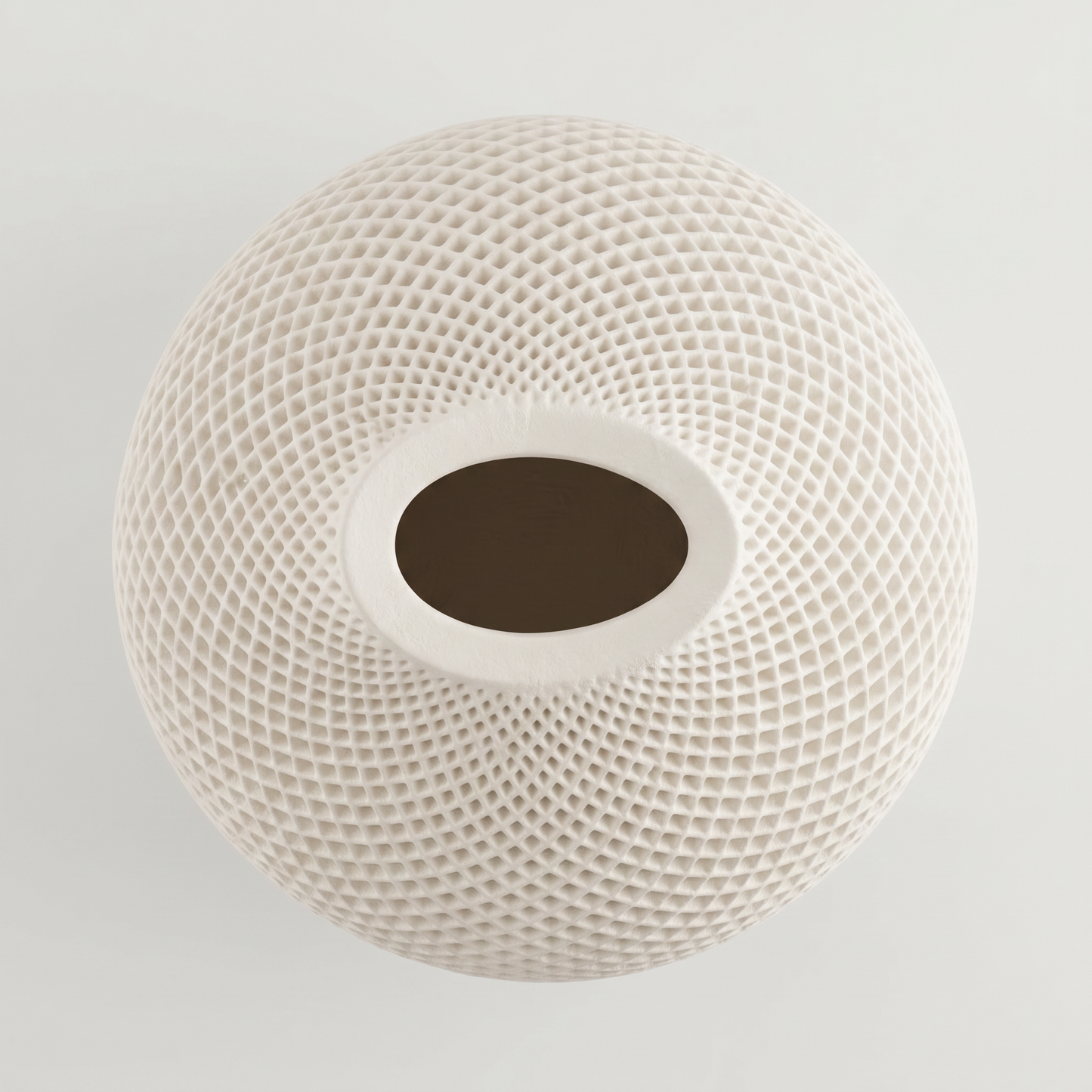 Teardrop Honeycomb Vase, Gypsum White 5"
