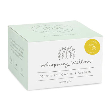 Whispering Willow Lemon Solid Dish Soap in a Ramekin Lemon